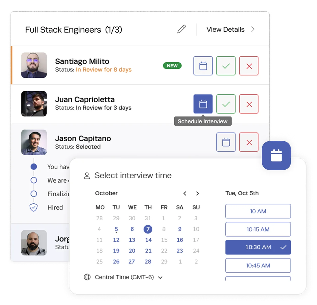 BetterEngineer hiring dashboard